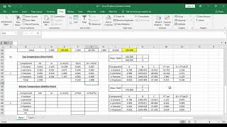 Multicomponent Distillation Calculation  Determine the dew point and bubble point temperature [upl. by Annawt820]