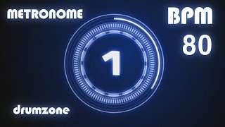 드럼존 메트로놈  80 BPM  Metronome  Click amp Voice  1 hour [upl. by Ahseinaj]