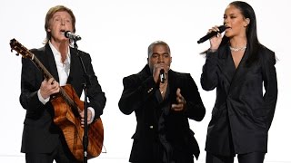 Rihanna Kanye West amp Paul McCarney FourFiveSeconds 2015 Grammys Performance [upl. by Yann]