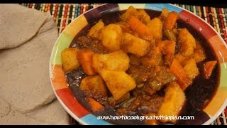 Ethiopian Food  Vegetable Wot wat wet Recipe  Stew Amharic English Injera Pumpkin Duba Berbere [upl. by Ferdinande294]