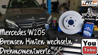 Mercedes W205 Bremsen Hinten wechseln  Anleitung  Geheimmenü  Drehmomentwerte  Change Rear Brake [upl. by Ahsinel937]