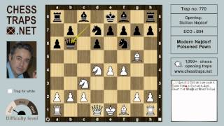 Sicilian Najdorf  Modern Najdorf Poisoned Pawn trap no 770 [upl. by Anaihsat]