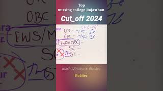 RUHS BSC NURSING cut off 2024 SMS jaipur nursing college cutoff ruhsbscnursing ruhs [upl. by Norramic]