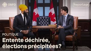 Le Nouveau Parti démocratique rompt sa coalition avec le Parti libéral du Canada [upl. by Calesta487]