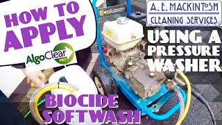 Apply Algo Clear Pro Biocide Softwash Using A Pressure Washer [upl. by Suolhcin]