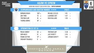 Ashmanhaugh and Barton Wanderers CC 1st XI v Sprowston CC 1st XI [upl. by Bran]