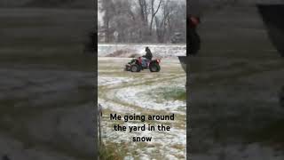 Bobsledding across Tods yard fypシ゚viral sledding 4wheeler [upl. by Ellenwad110]