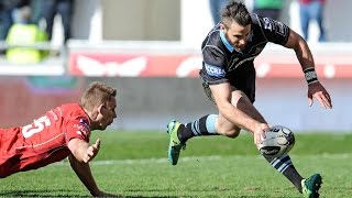 Russell stars in Glasgow rout v Scarlets  Guinness PRO12 Highlights [upl. by Ainival]