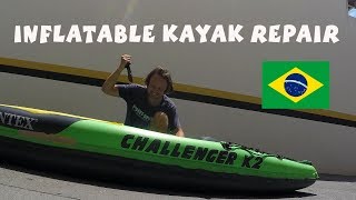 How to repair Intex challenger k2 inflatable kayak [upl. by Ihp]