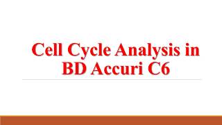 Cell Cycle Analysis in BD Accuri C6 [upl. by Weil]