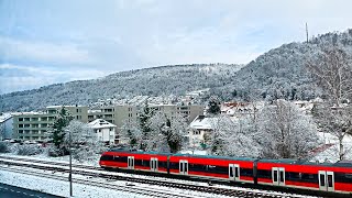 Germany Grenzach near Basel Switzerland  covered by snow street scenery and impressions [upl. by Ahsets984]