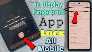 🔥🔥Super Fast In Display Fingerprint App Lock  Set Every Android Smartphone [upl. by Eibocaj]