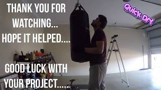 Hanging a boxing bag in garage Quick DIY [upl. by Airekat641]