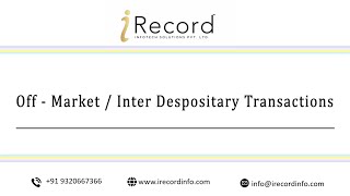 How to do Off  Market  Inter Depository transaction  StepbyStep Guide [upl. by Pontus]