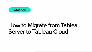 How do I migrate from Tableau Server to Tableau Cloud [upl. by Torey]