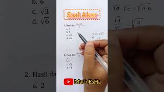 SOAL MATEMATIKA DASAR BENTUK AKAR TES MASUK KERJA [upl. by Attelrahs]