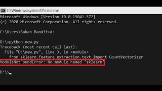 ModuleNotFoundError No module named sklearn 100 work [upl. by Wilda294]