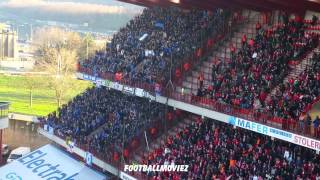 Club Brugge Ultras in Liège Standard de Liège vs Club Brugge 141214 [upl. by Pegeen134]