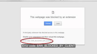 Error Code ERRBLOCKEDBYCLIENT Google chrome Thirdparty extension blocked webpage [upl. by Ijies690]