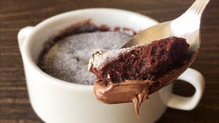 Chocolate Mug Cake in 1 Minute  Microwave Nutella Cake  Em’s Kitchen [upl. by Haines]