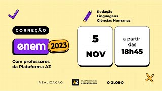 Correção e Gabarito Enem 2023  Análise das provas de Redação Linguagens e Ciências Humanas [upl. by Aimac]