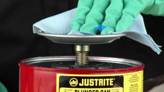 How to Use Justrite Plunger Cans Plunger Dispensing Can [upl. by Plumbo539]