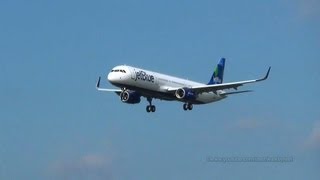 First JetBlue A321 Sharklets N903JB low approach at Hamburg Airport [upl. by Gerhardt624]