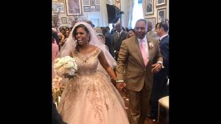 Omarosa Gets Married at Trump Hotel See Her Wedding Dress [upl. by Nomrah978]