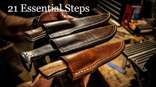 Making 3 Knife Sheaths 21 Essential Steps to Follow [upl. by Enihpled841]