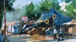 Watercolor Painting at JVLR Road Hiranandani Powai by Prashant Sarkar [upl. by Leinaj573]