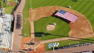 Mercer Army ROTC Presents the US Flag at Baseball Game VS GaTech [upl. by Lupee]