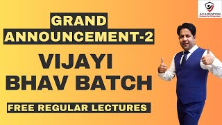 FREE REGULAR LECTURES 📣 VIJAYI BHAV BATCH 🎉 GRAND ANNOUNCEMENT2 😱 CS EXECUTIVE amp CS PROFESSIONAL ❤️ [upl. by Ellata]