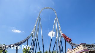 Stealth at Thorpe Park  POV  Front Row  4K  2023 [upl. by Ttemme]