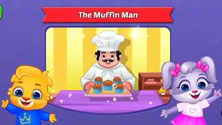 The Muffin Man  Nursery Rhymes Kids songs Lucas and friends [upl. by Ahsikym]