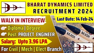 BDL Recruitment 2024 Project Engineer  Salary Up to 396 LPA  Apply Now [upl. by Tamaru14]