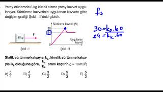 9 Sınıf Fizik  Sürtünme Kuvveti SORU ÇÖZÜMÜ  2023 TYT Sürtünme Kuvveti SORU ÇÖZÜMÜYAZILI ÖNCESİ [upl. by Rhyner]