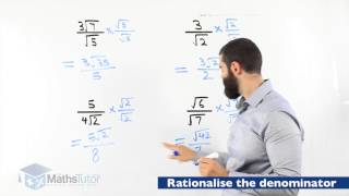 Maths Online  Rationalising the Denominator [upl. by Rayle]