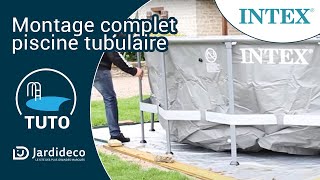 TUTO Montage piscine tubulaire Intex 28312  bonus bêtisier [upl. by Eyaf]