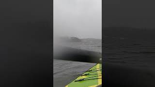 Kayaking against wind and snow in Advanced Elements AdvancedFrame Ultralite [upl. by Calvin]