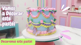 COMO DECORAR UN PASTEL CON DUYAS DECORA ESTE PASTEL CONMIGO 🎂🩷🩵💜💛 [upl. by Graaf]