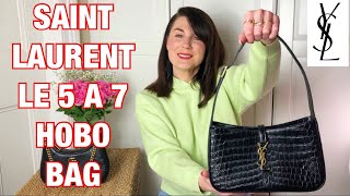 YSL Hobo Bag  Saint Laurent Le 5 a 7 Shoulder Bag  What Fits Inside amp Review [upl. by Eixel]