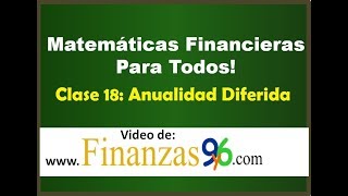 Anualidad Diferida  Clase 18  Matemáticas Financieras [upl. by Ardekal]