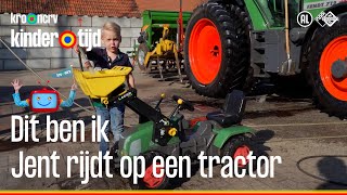 Jent rijdt op een tractor op de boerderij Kindertijd KRONCRV [upl. by Sylado826]