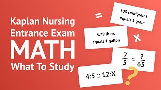 Kaplan Nursing Entrance Exam MATH Review [upl. by Partan195]