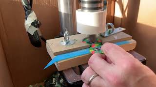 Milling an inlayed Paulson THC poker chips with a drill press [upl. by Sherar271]