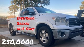 250000 Miles Toyota Tundra Review Everything Broken in 15 Years [upl. by Eterg903]