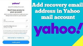 How to add recovery email address in Yahoo mail account [upl. by Eile]