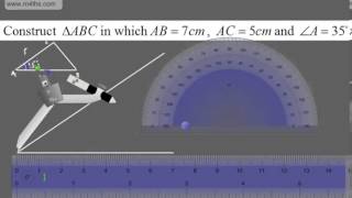 GCSE Tutorial Constructions triangles with Protractor [upl. by Nylidnam911]