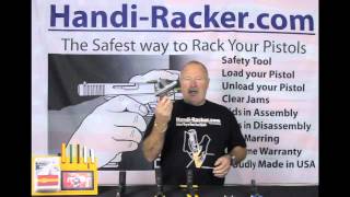 HandiRacker Demonstration Safest Way to Rack Your Pistols Beretta Tapered muzzle exposed barrel [upl. by Haven]