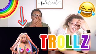 6IX9INE NICKI MINAJ  quotTROLLZquot OFFICIAL MUSIC VIDEO REACTION [upl. by Elrahc]